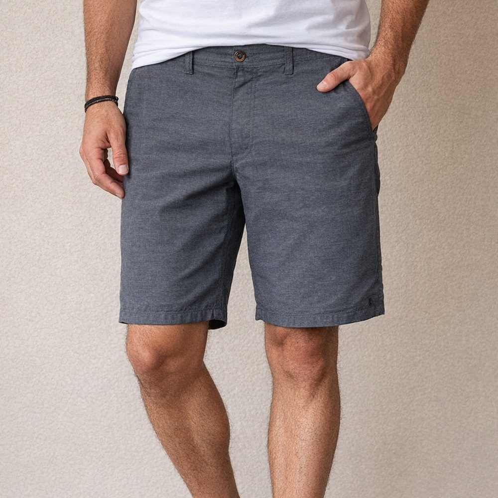 Volcom Surf & Turf Shorts 34 Charcoal Flat Front Hybrid Casual Performance